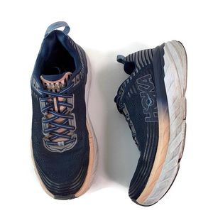 Hoka One One Bondi 6 Navy Pink Running Shoes 9.5